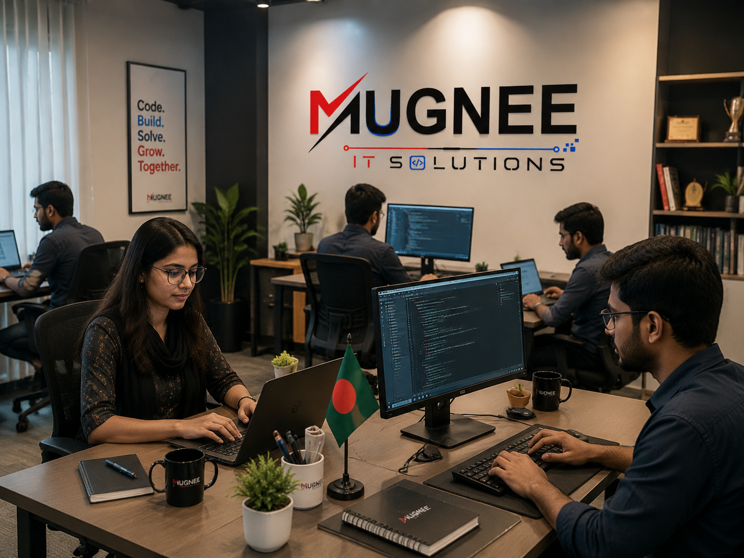 Mugnee IT software development showcase visual