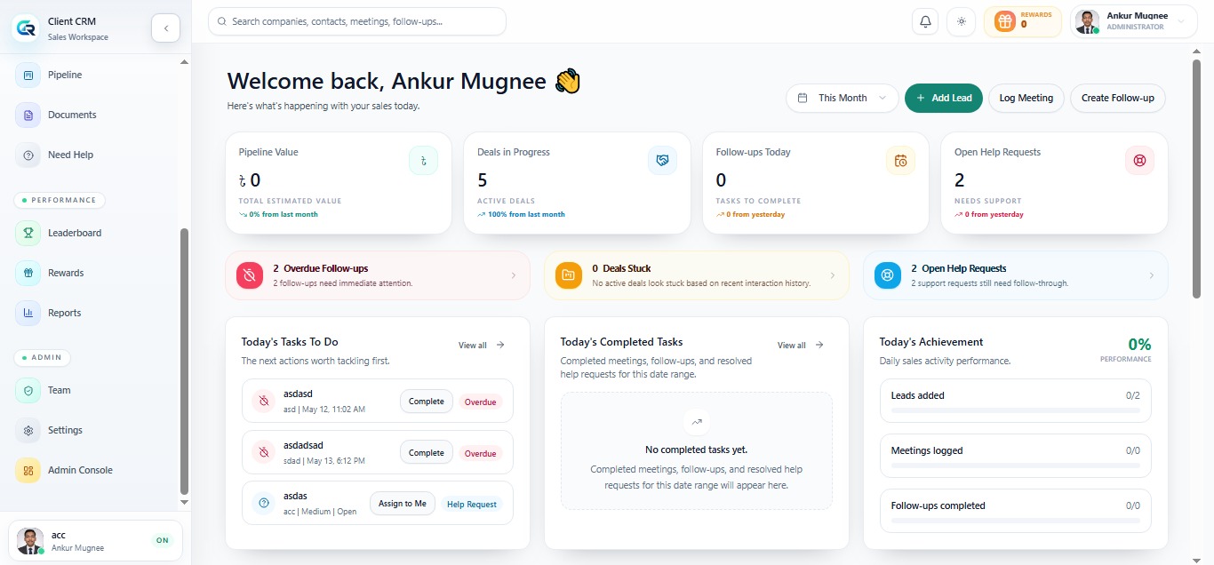 CRM and sales pipeline management software project cover