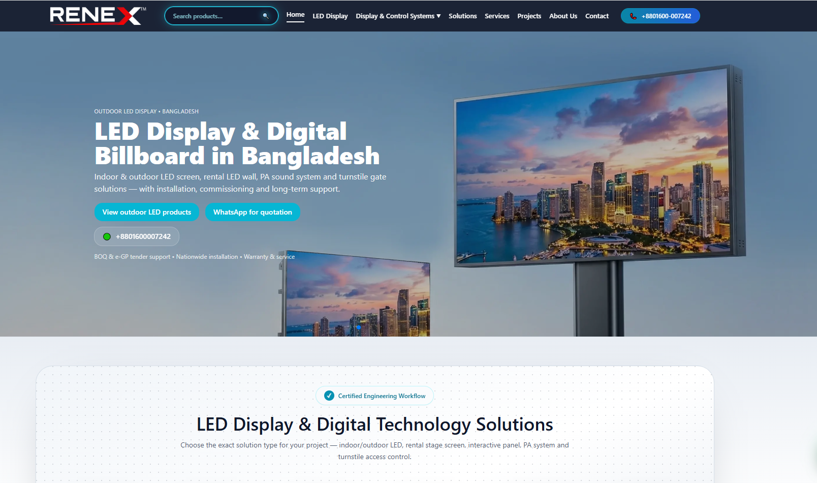 Renex React and Tailwind website project cover